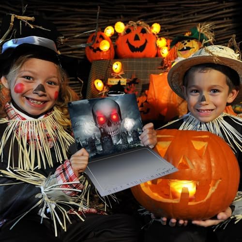 3D Greeting Pop Up Halloween Card with light and music, For Kids, Friend, Boyfriend, Girlfriend, Husband, Him, Women - Skull, Trick Or Treat, Ghost, Pumpkin Envelope