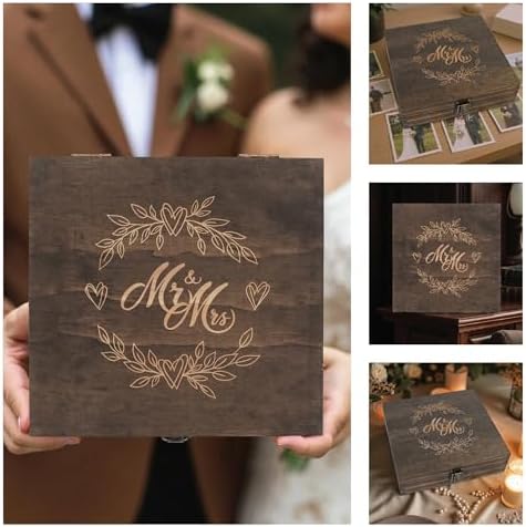 Mr & Mrs Wedding Memory Box, Engraved Gift for Couples, Small