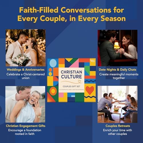 Kulture Games Christian Couples Gift Set - 133 Faith-Based Conversation Cards with 2 Gratitude Notebooks + Date Night Adventures - Couples Game for Adults, Wedding Set