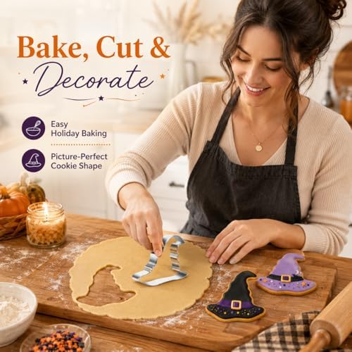 Large Witch Hat Cookie Cutter, Stainless Steel Magic Hat Shape