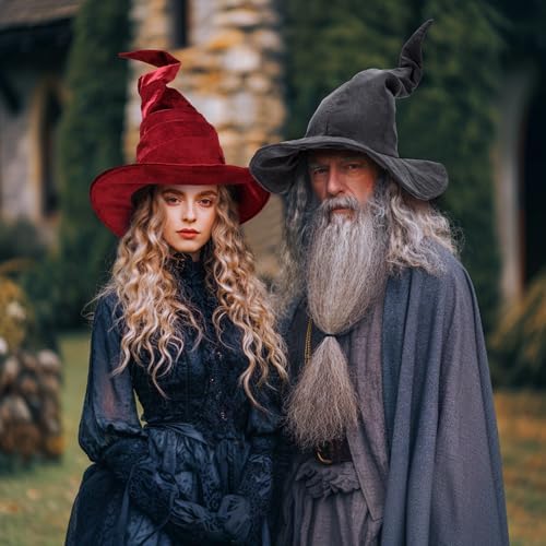 Ibeauti Witch Hat Women Large Ruched Halloween Witch Hat Costume Accessory for Party