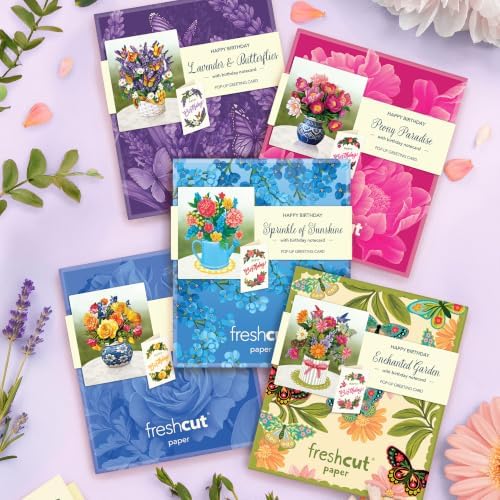 FreshCut Paper Mini Birthday Blooms Boxed Set of 5