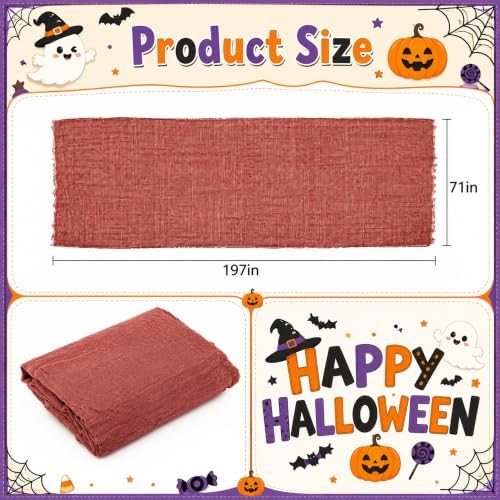 197"x71" Wine Red Creepy Cloth, Fine Mesh Halloween Cheesecloth Backdrop