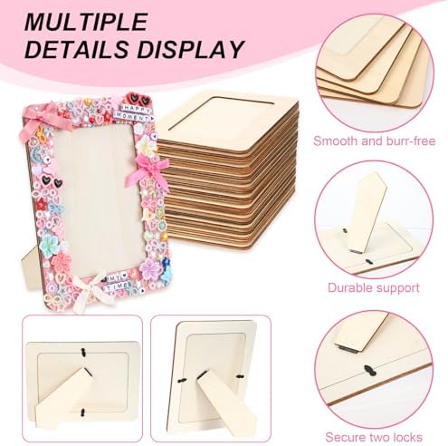 Suncalla Wooden Picture Frame Craft Kit 4x6, 10 Pcs, Rectangular Shape