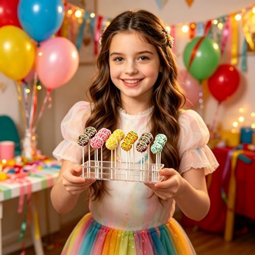 Cake Pop Stand 18 Holes Lollipop Display Stand，Clear Cake Pop Display Holder，Acrylic Candy Pop Holde for Sticks Under 0.2 inch (5mm) Diameter