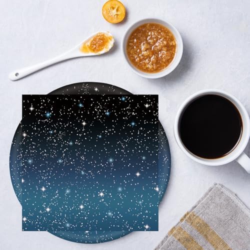 50Pcs Space Plates and Napkins Party Supplies, Disposable Galaxy Starry Night Theme Plates Napkins Star Tableware Set for Outer Space Birthday Party Decorations (Galaxy)