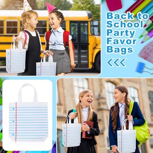 Hosuly 24 Pcs Back to School Gift Bags Notebook Tote Bags Bulk
