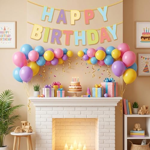 Happy Birthday Banner - Birthday Party Decorations for Home