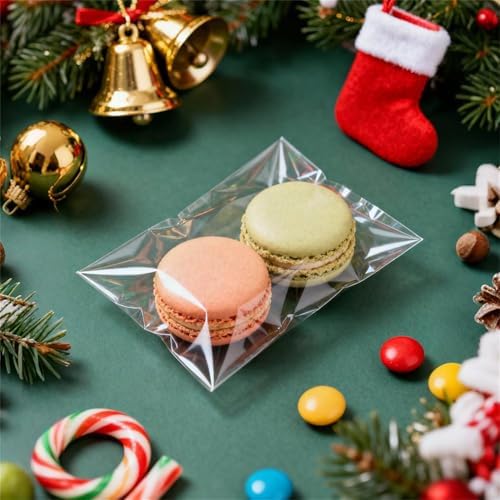 Morepack 3x5 In Cookie Bags Clear Self Sealing Cellophane Treat Bags 200Pcs