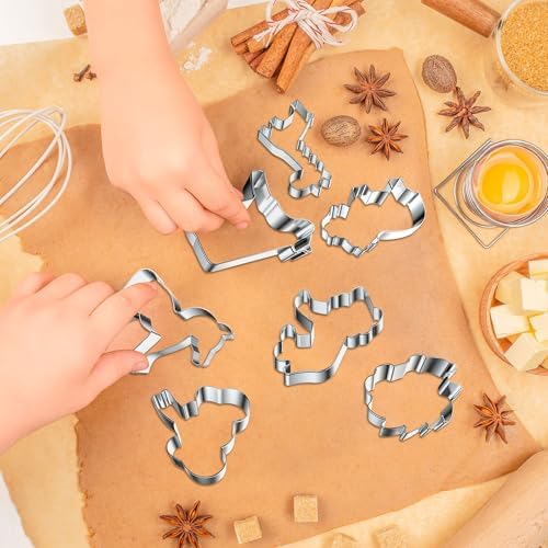 9 Pcs Animal Cookie Cutters Set Stainless Steel Lion Elephant Biscuit Molds