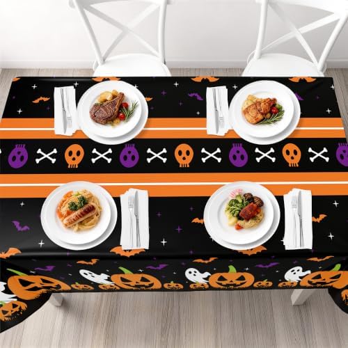 Childom 3 Pack Halloween Tablecloth for Rectangle Table,Halloween Decor