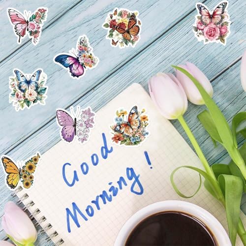 500PCS Butterfly Stickers 8 Styles Alien Butterfly Sticker Rolls 1in Cartoon Stickers Party Favors Waterproof Vinyl Sticker for Birthday Party Favors Envelopes Decorations