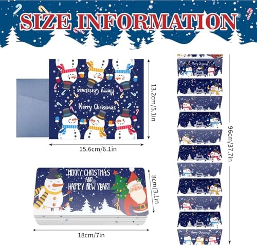 Jaywayang Christmas Money or Gift Card Holder with 10 Slots, Surprise Cash Envelope Holders for Men Women Girls Boys (Blue)