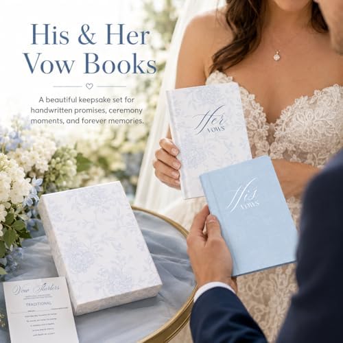 Set of 2 Wedding Vow Books, Vow Books His and Hers, Wedding Essentials