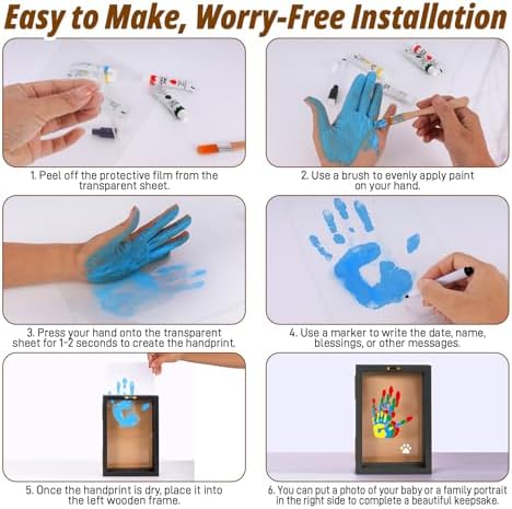 Sortnic Family Handprint Kit with Light for 4, DIY Baby First Halloween