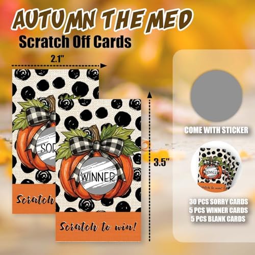 Thanksgiving Scratch Off Cards - 40 Pack Thanksgiving Games for Family Party - Friendsgiving Party Fun Dinner Activities -A01