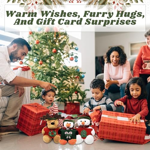 Glittering Xmas Gift Card Holder Stuffed Animal – Festive Holiday Plush Toy Card Holder Design for Holidays & Christmas Celebration 9 inch (Penguin)