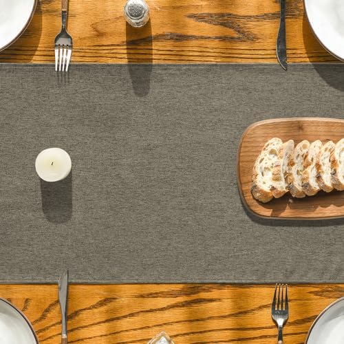 Artoid Mode Coffee Brown Table Runner, Seasonal Fall Washable Kitchen Dining Table Decoration for Home Party Decor 13x48Inch
