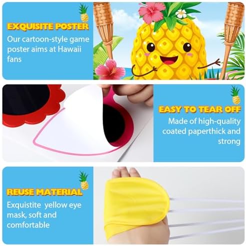 Faccito Hawaiian Game with Sticker Pin the Sunglasses on Pineapple Game