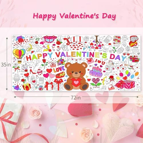 SPERINGEEN Valentines Tablecloth Decorations, Valentines Crafts for Kids