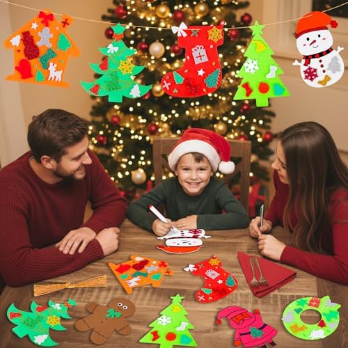 Max Fun Christmas Crafts for Kids Toddlers, 350Pcs Foam Ornaments DIY Christmas Arts and Crafts Kits Bulk Stickers Set, Xmas Tree Snowman Christmas Decorations Crafts Party Favors Supplies