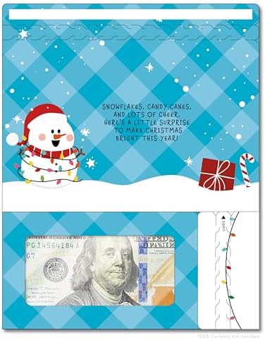 Holiday Card | Zip-Open Money Holder w/Clear Plastic Window for Cash, Check, & Gift Card (Holiday | Let It Snow)