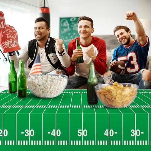 OHOME Football Party Decorations - Super Game Bowl Party Decorations 2027 - Disposable Tablecloth Plastic Table Covers for Football Game Birthday Football Parties Decor Supplies 54" X 108",2 Pack