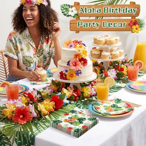 Natnarr 100 Pcs Tropical Napkins, 5" Hawaiian Cocktail Napkins