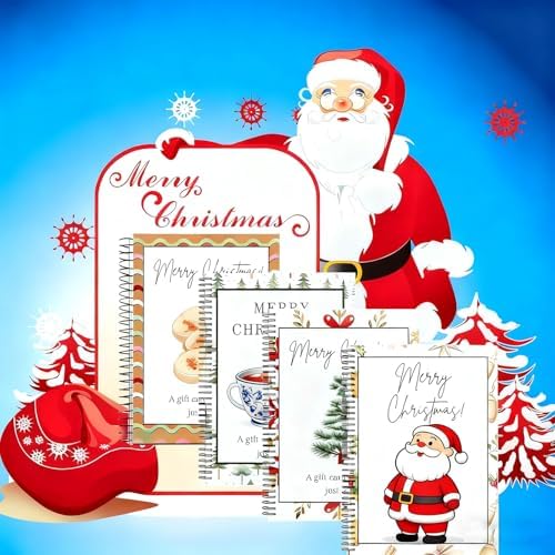 Christmas Stocking Stuffer Christ-mas Gift Card Book for Adults, Merry Christmas Gift Cards, 5x7 Color Spiral Bound Card Book- Surprises On Every Page, DIY Personalized Xmas Gifts for Family, Friends, Students