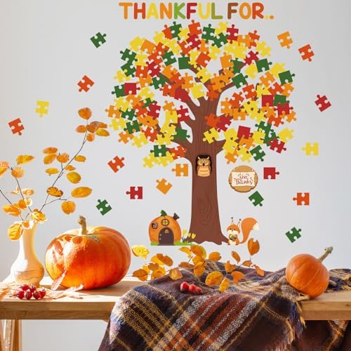 Pajean Fall Tree Bulletin Board Bright Color Appreciation Style Puzzle