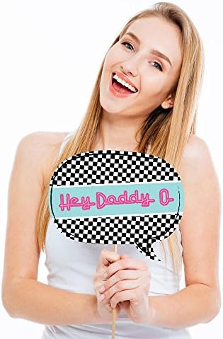 1950s Sock Hop Photo Booth Prop Kit, DIY Cardstock Props - 20pc