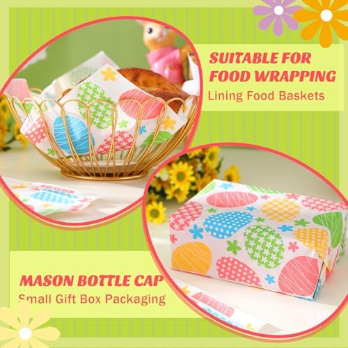 Marspark 100 Sheet Easter Wax Paper Easter Egg for Food 11.4 x 11 Inch
