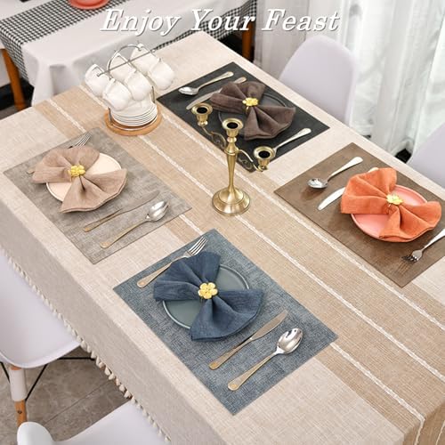 Flower Napkin Rings Set of 50, Shiny Fall Napkins Rings Gold Floral Holder