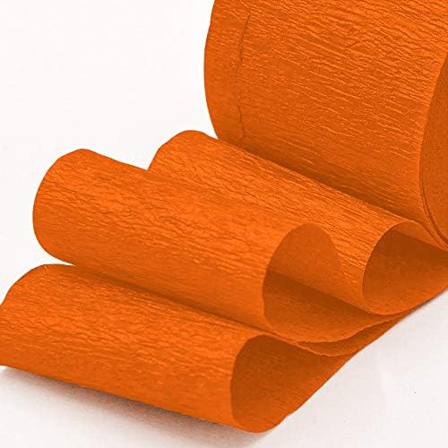 8 Rolls Orange Crepe Paper Streamers, Wedding Birthday Baby Shower Halloween Party Decoration, Fall Thanksgiving Party Rainbow DIY Supplies, Living Room Bedroom Decor