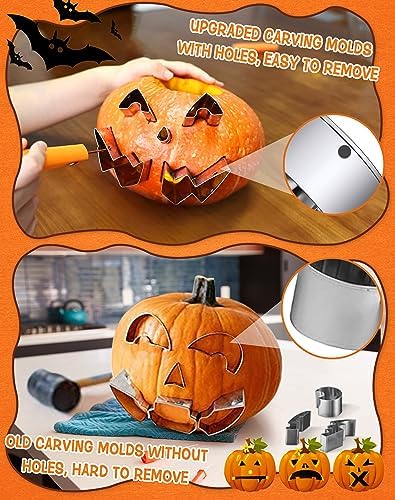 Pumpkin Carving Kit Tools & Stencils Set Halloween Cookie Cutters