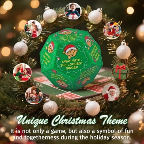 Hilarious Exchange Party Game Dice, Exchange Gifts Family Game, Christmas Stocking Stuffers White Elephant Gifts for Teens Adults, Gift Exchange Dice for Family Friends Holiday Xmas Party Supplies