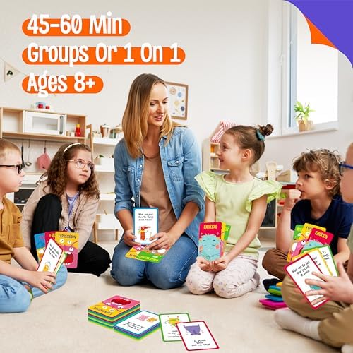 70 Conversation Cards,4 Category Mindful Talk for Students,Authentic & Meaningful Question Cards for Kids,Classroom Activity & Road Trip,Family Gathering-Improve Expression,Communication, Social Skill