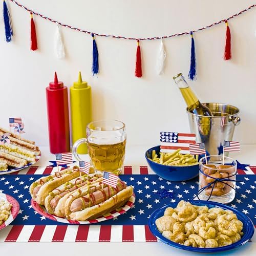 4th of July Table Runner, 14 x 84 Inch 4th of July Decoration for Table