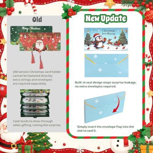 New 6Pcs Christmas Money Holders for Cash & Gift Card Holders
