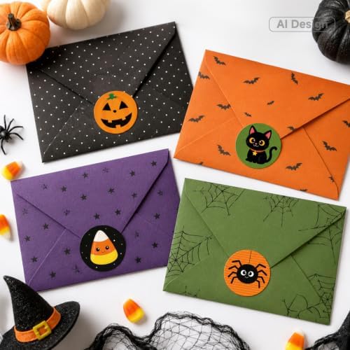 Anwyll 1000 Pcs Halloween Stickers - 1.5'' Pumpkin Stickers for Decorating
