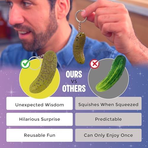 Tiny Mystic Pickle Keychain (3 Inch) | Magic Teller | 100 Witty Responses