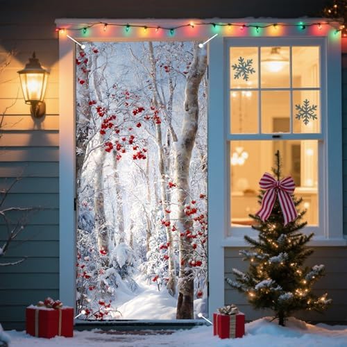 Nuxovilar Christmas Door Banner Polyester 35x70 Inches