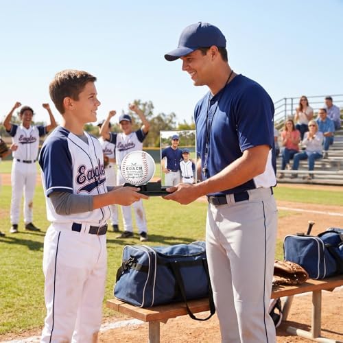 Colingmill Baseball Gifts for Coach Picture Frame and Baseball Display Case Set Ball and Card Holder for Coach Teacher