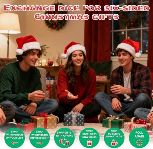 White Elephant Dice - Stocking Stuffers Santa Swap Gift Exchange Dice