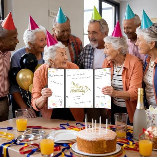 Black Gold Birthday Party Decorations, Happy Birthday Signature Board