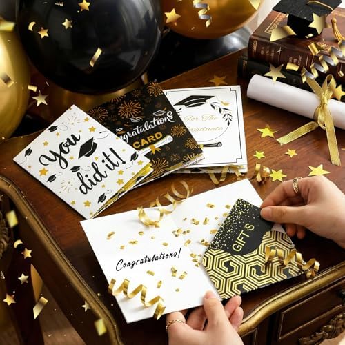 AmazingSpark 4 Set Mini Graduation Gift Card Book Class of 2026 Money Holder Envelope Booklet for Cash Congrats Grad Surprise Money Card Sleeve Book Graduate Party Gift for Senior College University