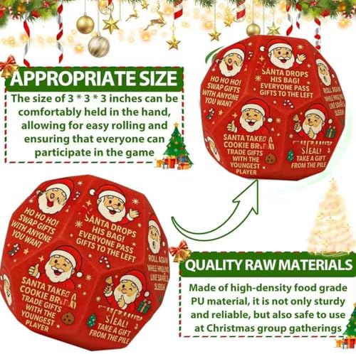 Christmas Santa Swap Gift Exchange Dice,Hilarious Exchange Party Game Dice Game,Christmas Stocking Stuffers Gift Exchange Dice Games,Exchange Gifts Family Gamefor Xmas,Party,Family Night,Holiday