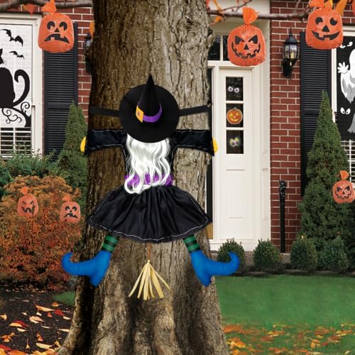 Halloween Decorations Outdoor, Solar Witch, Silver Hair