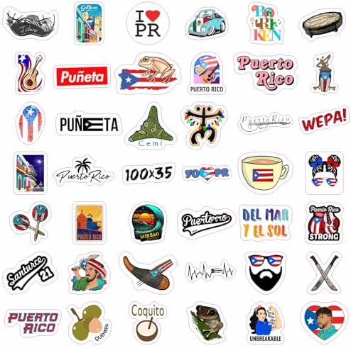 Puerto Rico Stickers, Puerto Rican Stickers for Water Bottles and Laptop, Gifts for Women & Men