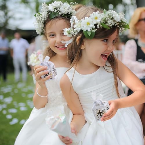 Baptism Favor Boxes, White, 50PCS, 2.2"x2.2"x2.2"